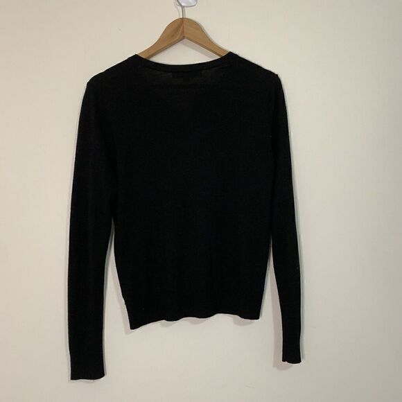 Ann Taylor LOFT Women Medium Cardigan Wool Knit Sweater Black - Picture 2 of 5